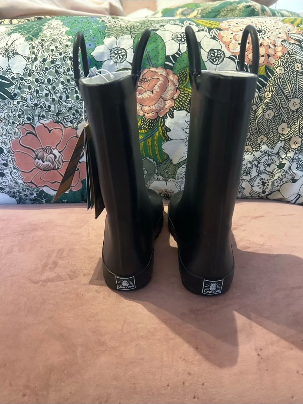 Lone Cone Kids Matte Black Rain Boots